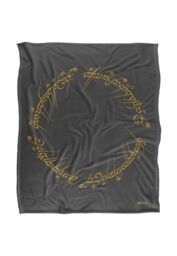 Warner Brothers Lord Of The Rings Logo Officially Licensed Silky Touch Super Soft Throw Blanket 152 x 127 cm in White - thumbnail 1