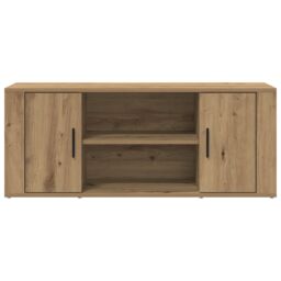 Berkfield Home TV Cabinet Artisan Oak 100x35x40 cm Engineered Wood in Brown - Size: 100 x 35 x 40 cm - thumbnail 6