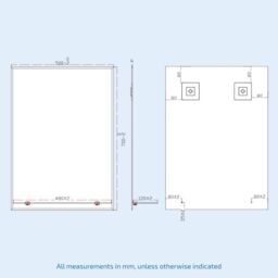 Nes Home Bowen 500 x 700 Straight Corner Bathroom Mirror with Glass Shelf in Silver - thumbnail 2