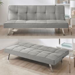 Bravich LTD Click Clack Fabric Sofa Bed - 3 Seater in Grey - thumbnail 9