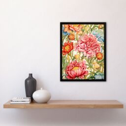 Artery8 Wall Art Print Blooming Marvelous Floral Pattern Flower William Morris Style Art Framed in Black - Size: A4 - thumbnail 4