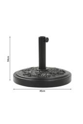 H&O Direct Outdoor Garden 3-Tier Umbrella with Crank & Floral-Pattern Stand in Light Grey - thumbnail 5