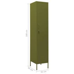 Berkfield Home Locker Cabinet Olive Green 35x46x180 cm Steel - Size: 35 x 46 x 180 cm - thumbnail 9