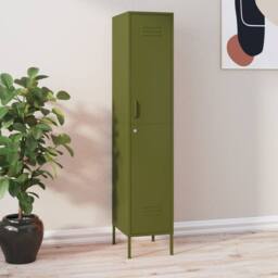 Berkfield Home Locker Cabinet Olive Green 35x46x180 cm Steel - Size: 35 x 46 x 180 cm - thumbnail 2