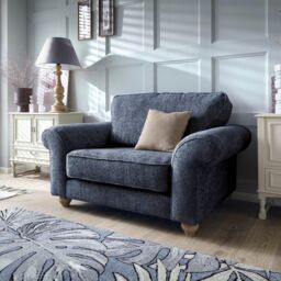 Abakus Direct Ingrid Collection Cuddle Chair in Dark Blue - thumbnail 1