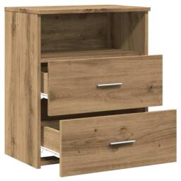 Berkfield Home Stylish Bedside Cabinet Artisan Oak 50x32x60cm Engineered Wood in Brown - Size: 50 x 32 x 60 cm - thumbnail 8