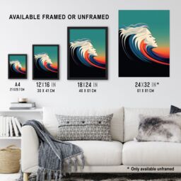 "Artery8 The Sea Is Calling Oil Painting Siren Wave Modern Bathroom Toilet Art Print Framed Poster Wall Decor 12x16 inch in Black - Size: W12"" x H16""" - thumbnail 3