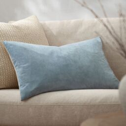 Yard Darland Velvet Cushion in Pale Blue - Size: 40 cm x 60 cm