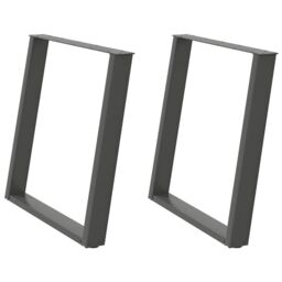Berkfield Home vidXL Dining Table Legs U-Shaped 2 pcs Anthracite 70x(72-73) cm Steel in Black - thumbnail 2