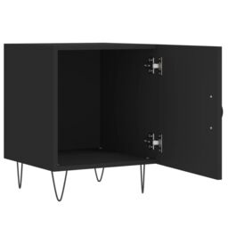 Berkfield Home Bedside Cabinet Black 40x40x50 cm Engineered Wood - Size: 40 x 40 x 50 cm - thumbnail 5