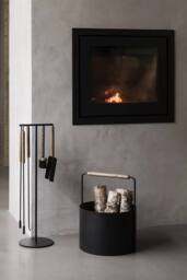 Blomus Ashi 3 Piece Steel Fireplace Tool Set with Black Oak Handle - thumbnail 5