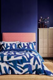 Harlequin 'Thicket' Cotton Sateen Duvet Cover Set in Blue - Size: Double - thumbnail 1