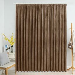 Berkfield Home Blackout Curtain with Hooks Velvet Beige 290x245 cm