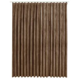 Berkfield Home Blackout Curtain with Hooks Velvet Beige 290x245 cm - thumbnail 2