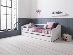 Nöa and Nani Hove Day Bed with Pullout Trundle in White - Size: Single - thumbnail 2