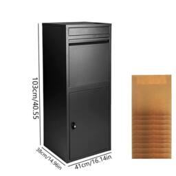 Hinsinc Parcel Box Extra Large Metal Lockable Outdoor Delivery in Black - thumbnail 2