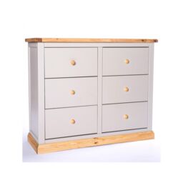 Cabinet Bits Bomporto 6 Drawer Chest of Drawers Wood Knob in Light Grey - thumbnail 2