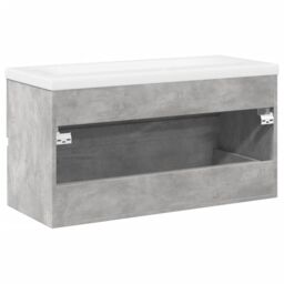 Berkfield Home 2 Piece Bathroom Furniture Set Concrete Grey Engineered Wood - thumbnail 6