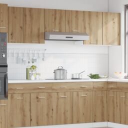 Berkfield Home Hanging Cabinet Lyon Artisan Oak 80x31x60 cm Engineered Wood in Brown - Size: 80 x 31 x 60 cm - thumbnail 3