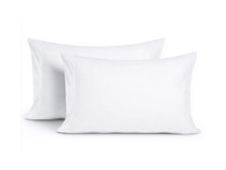 Snug City Microfibre Soft Touch Plain Dyed Housewife Pillowcase Pair in White - thumbnail 2