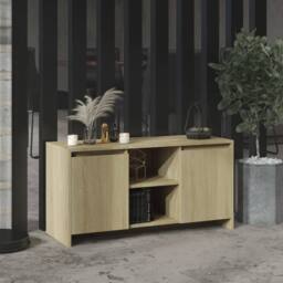 Berkfield Home TV Cabinet Sonoma Oak 102x37.5x52.5 cm Engineered Wood in Light Oak - thumbnail 2