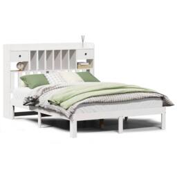 Berkfield Home Bookcase Bed without Mattress White 140x200cm Solid Wood Pine - Size: 140x200 cm - thumbnail 1