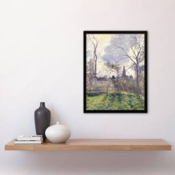 "Artery8 The Bell Tower of Bazincourt Pissarro Framed Wall Art Print - Size: W12"" x H16""" - thumbnail 4