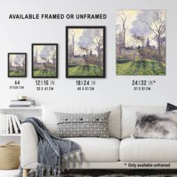 "Artery8 The Bell Tower of Bazincourt Pissarro Framed Wall Art Print - Size: W12"" x H16""" - thumbnail 3