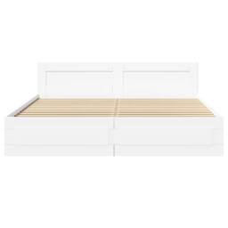 Berkfield Home Durable Bed Frame with Headboard without Mattress White 200x200 cm - thumbnail 5