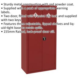Loops Agrochemical Substance Cabinet - 900 x 460 x 1800mm - 2 Door - 2-Point Key Lock - thumbnail 2