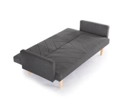 Home Detail Ryan Fabric Sofa Bed With V-Shaped Fabric Detail Square Armrests & Wooden Legs in Dark Grey - thumbnail 3