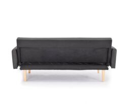 Home Detail Ryan Fabric Sofa Bed With V-Shaped Fabric Detail Square Armrests & Wooden Legs in Dark Grey - thumbnail 4