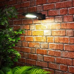 mysmartbuy Solar Powered PIR Motion Sensor Street Lamp Style Wall Security Light - 186 Lumen Outdoor Garden Wall Lighting with 3m Detection in Black - thumbnail 1