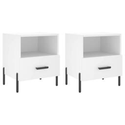 Berkfield Home Bedside Cabinets 2 pcs White 40x35x47.5 cm Engineered Wood - thumbnail 1