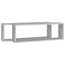 Berkfield Home Wall Cube Shelf 2 pcs Concrete Grey 80x15x26.5 cm Engineered Wood - thumbnail 4