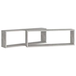 Berkfield Home Wall Cube Shelf 2 pcs Concrete Grey 80x15x26.5 cm Engineered Wood - thumbnail 5