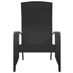 Berkfield Home Garden Adirondack Chair Black Poly Rattan - thumbnail 3
