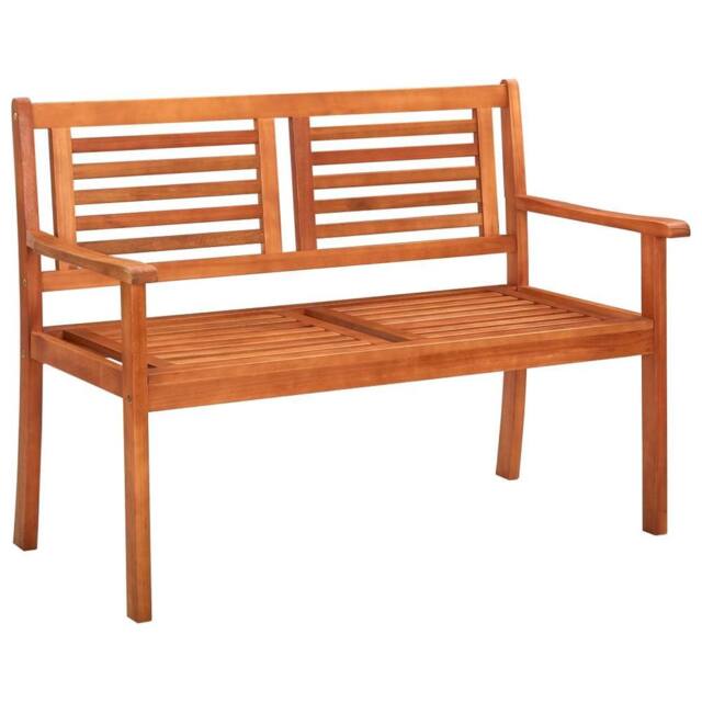 Berkfield Home 2-Seater Garden Bench 120 cm Solid Eucalyptus Wood in Brown - image 1