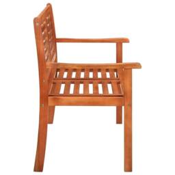 Berkfield Home 2-Seater Garden Bench 120 cm Solid Eucalyptus Wood in Brown - thumbnail 3