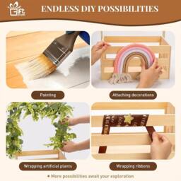 Kelvenix Wooden Baby Shower Basket with Handle Baby Basket Pregnancy New in Tan - thumbnail 4
