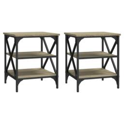 Berkfield Home Side Tables 2 pcs Sonoma Oak 40x42x50 cm Engineered Wood in Brown - Size: 40 x 42 x 50 cm - thumbnail 2