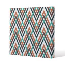 Benjamin Tate Design Coloured Geometric Zig Zag (Canvas Print) / 101 x 101 x 4cm in Natural - Size: 101 x 101 x 4 cm - thumbnail 1