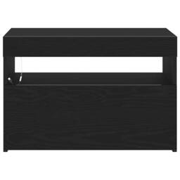 Berkfield Home Bedside Cabinet with LED Lights Black Oak 60x35x40 cm Engineered Wood - Size: 60 x 35 x 40 cm - thumbnail 7