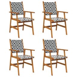 Berkfield Home Garden Chairs 4 pcs Solid Acacia Wood in Brown - thumbnail 2