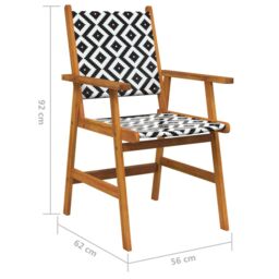Berkfield Home Garden Chairs 4 pcs Solid Acacia Wood in Brown - thumbnail 6