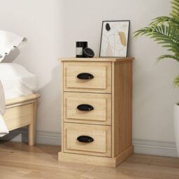 Berkfield Home Bedside Cabinet Sonoma Oak 39x39x67 cm Engineered Wood in Brown - Size: 39 x 39 x 67 cm - thumbnail 1