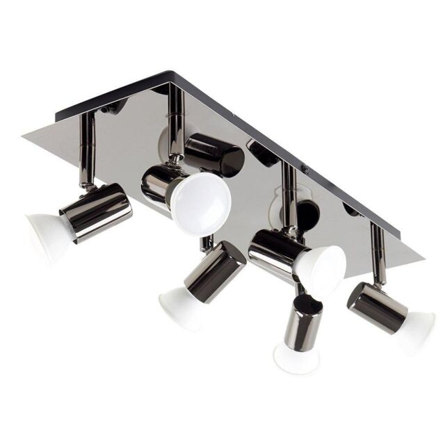ValueLights Consul Spotlight 6 Way Black Ceiling Bar Spotlight - image 1