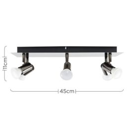 ValueLights Consul Spotlight 6 Way Black Ceiling Bar Spotlight - thumbnail 6