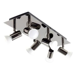 ValueLights Consul Spotlight 6 Way Black Ceiling Bar Spotlight - thumbnail 1