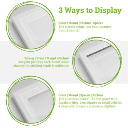 "Nicola Spring 8"" x 10"" 3D Deep Box Photo Frames - 4"" x 6"" Mount - Black - Pack of 5" - thumbnail 3